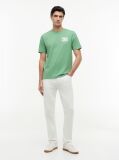Green Logo Graphic Jersey Crew Neck T-Shirt  Men