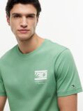 Green Logo Graphic Jersey Crew Neck T-Shirt  Men