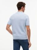 Blue Regular Fit Knit Polo Shirt  Men
