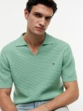 Green Regular Fit Knit Polo Shirt  Men
