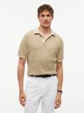 Beige Relaxed Fit Washed Structured Polo Shirt  Men