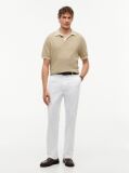 Beige Relaxed Fit Washed Structured Polo Shirt  Men