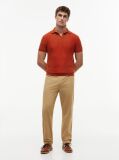 Orange Regular Fit Jacquard Polo Shirt  Men