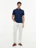 Blue Regular Fit Geometric Print Polo Shirt  Men