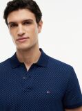Blue Regular Fit Geometric Print Polo Shirt  Men