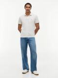 Beige Regular Fit Geometric Print Polo Shirt  Men