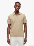 Beige Regular Fit Zip Placket Polo Shirt  Men