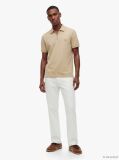 Beige Regular Fit Zip Placket Polo Shirt  Men