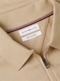 Beige Regular Fit Zip Placket Polo Shirt  Men