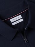 Blue Regular Fit Zip Placket Polo Shirt  Men