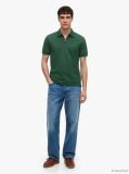 Green Regular Fit Zip Placket Polo Shirt  Men