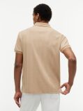 Beige Regular Fit Tonal Stripe Polo Shirt  Men