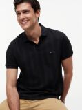 Black Regular Fit Tonal Stripe Polo Shirt  Men