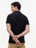 Black Regular Fit Tonal Stripe Polo Shirt  Men