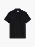 Black Regular Fit Tonal Stripe Polo Shirt  Men