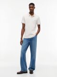 Beige Regular Fit Tonal Stripe Polo Shirt  Men