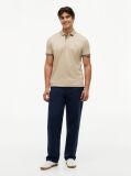 Beige Regular Fit Tipped Cuff Polo Shirt  Men