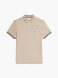 Beige Regular Fit Tipped Cuff Polo Shirt  Men