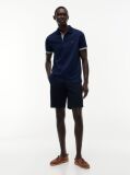 Blue Regular Fit Tipped Cuff Polo Shirt  Men