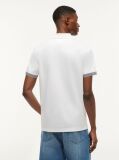 White Regular Fit Tipped Cuff Polo Shirt  Men