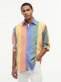 Multi Relaxed Fit Multicolour Stripe Poplin Shirt  Men