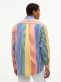 Multi Relaxed Fit Multicolour Stripe Poplin Shirt  Men
