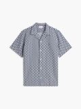 Multi Regular Linen Blend Print Short Sleeve Shirt  Men