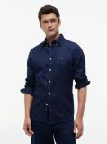 Blue Regular Fit Print Flex Poplin Shirt  Men