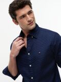 Blue Regular Fit Print Flex Poplin Shirt  Men