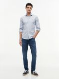 Blue Denton Whiskered Straight Jeans  Men