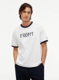 Μπεζ Άνετο Βαμβακερό T-Shirt  Άνδρες