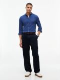 Blue Slim Fit Knit Pique Shirt  Men