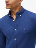 Blue Slim Fit Knit Pique Shirt  Men