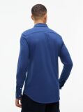 Blue Slim Fit Knit Pique Shirt  Men