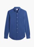 Blue Slim Fit Knit Pique Shirt  Men