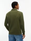 Green Regular Waffle Long Sleeve Polo Shirt  Men