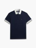 Blue Regular Fit Interlock Contrast Polo Shirt  Men