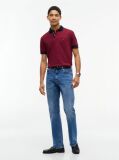 Red Regular Fit Interlock Contrast Polo Shirt  Men