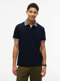 Blue Regular Fit Mélange Trim Pique Polo Shirt  Men