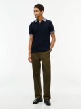 Blue Regular Fit Mélange Trim Pique Polo Shirt  Men
