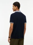 Blue Regular Fit Mélange Trim Pique Polo Shirt  Men