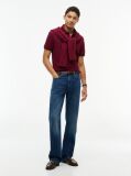 Red Regular Fit Mélange Trim Pique Polo Shirt  Men