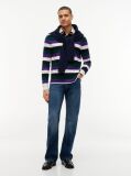 Multi Rugby Stripe Long Sleeve Polo Shirt  Men