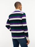 Multi Rugby Stripe Long Sleeve Polo Shirt  Men