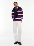 Multi Rugby Stripe Long Sleeve Polo Shirt  Men