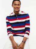 Multi Rugby Stripe Long Sleeve Polo Shirt  Men