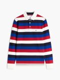 Multi Rugby Stripe Long Sleeve Polo Shirt  Men