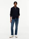 Blue Cable Knit Collared Cardigan  Men