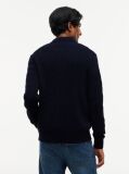 Blue Cable Knit Collared Cardigan  Men