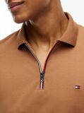 Brown Fluid Cotton Long Sleeve Polo Shirt  Men
